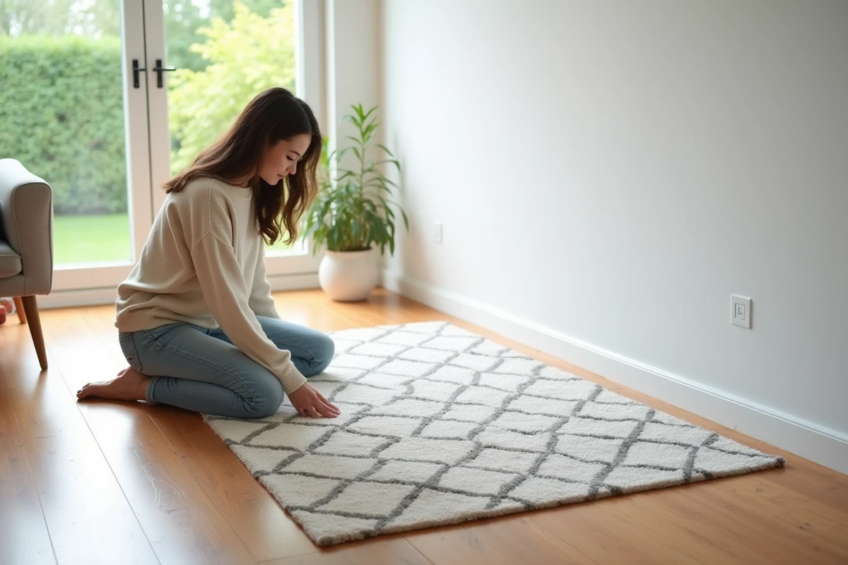 Positionnement optimal d&rsquo;un tapis par rapport au mur