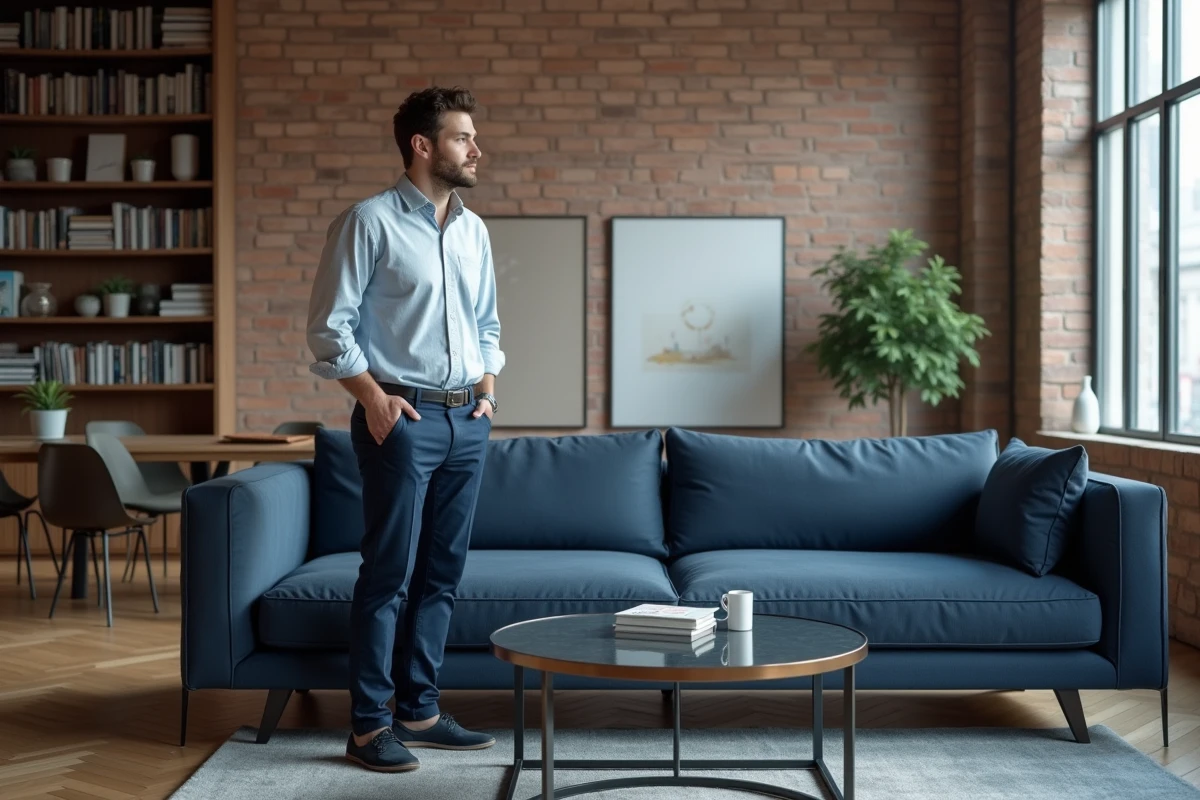 Jeune homme debout à côté d