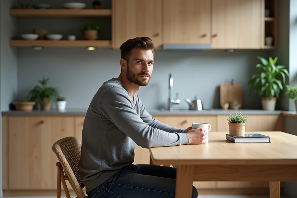 Jeune homme vérifiant l