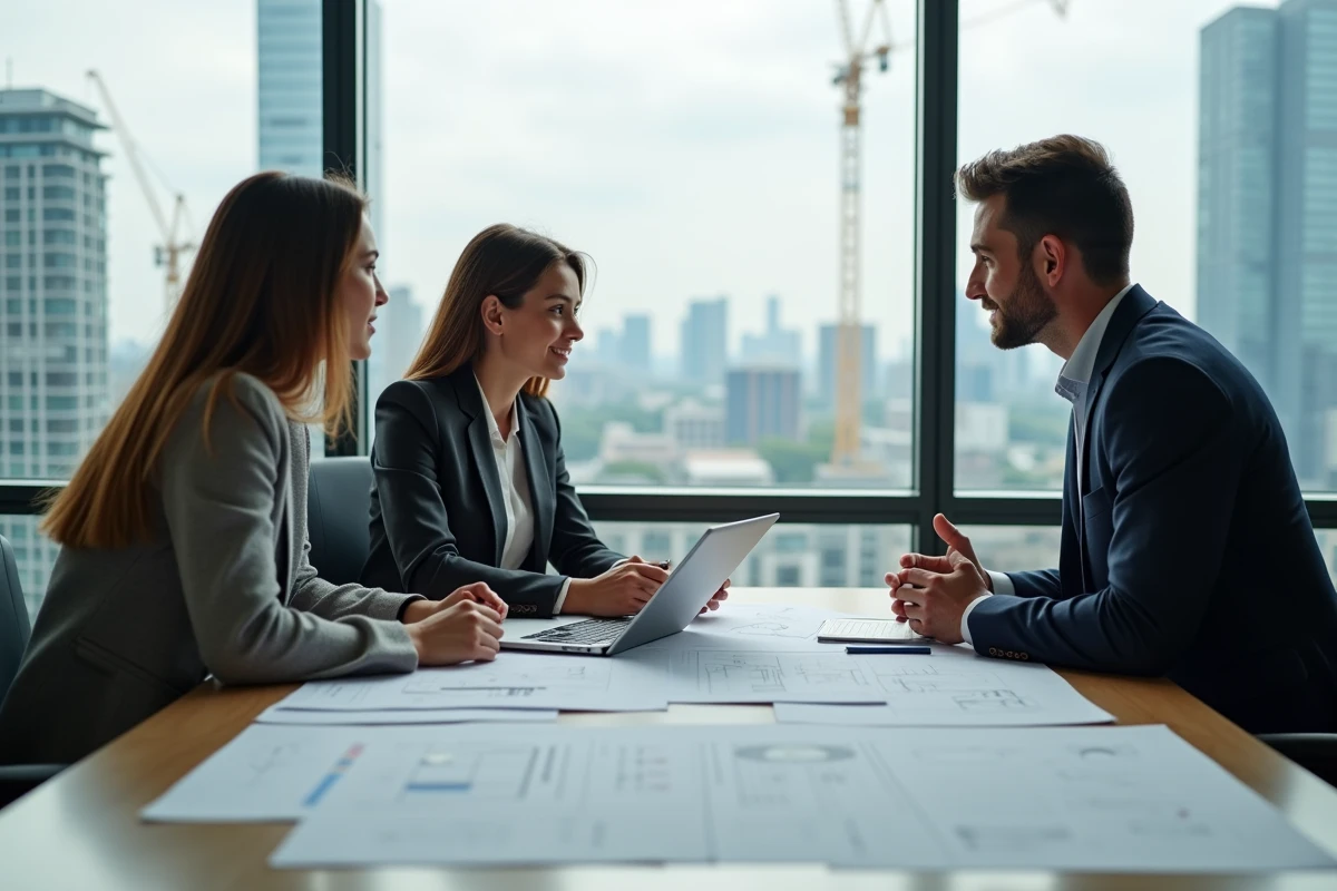 Groupe de jeunes professionnels en réunion de projet