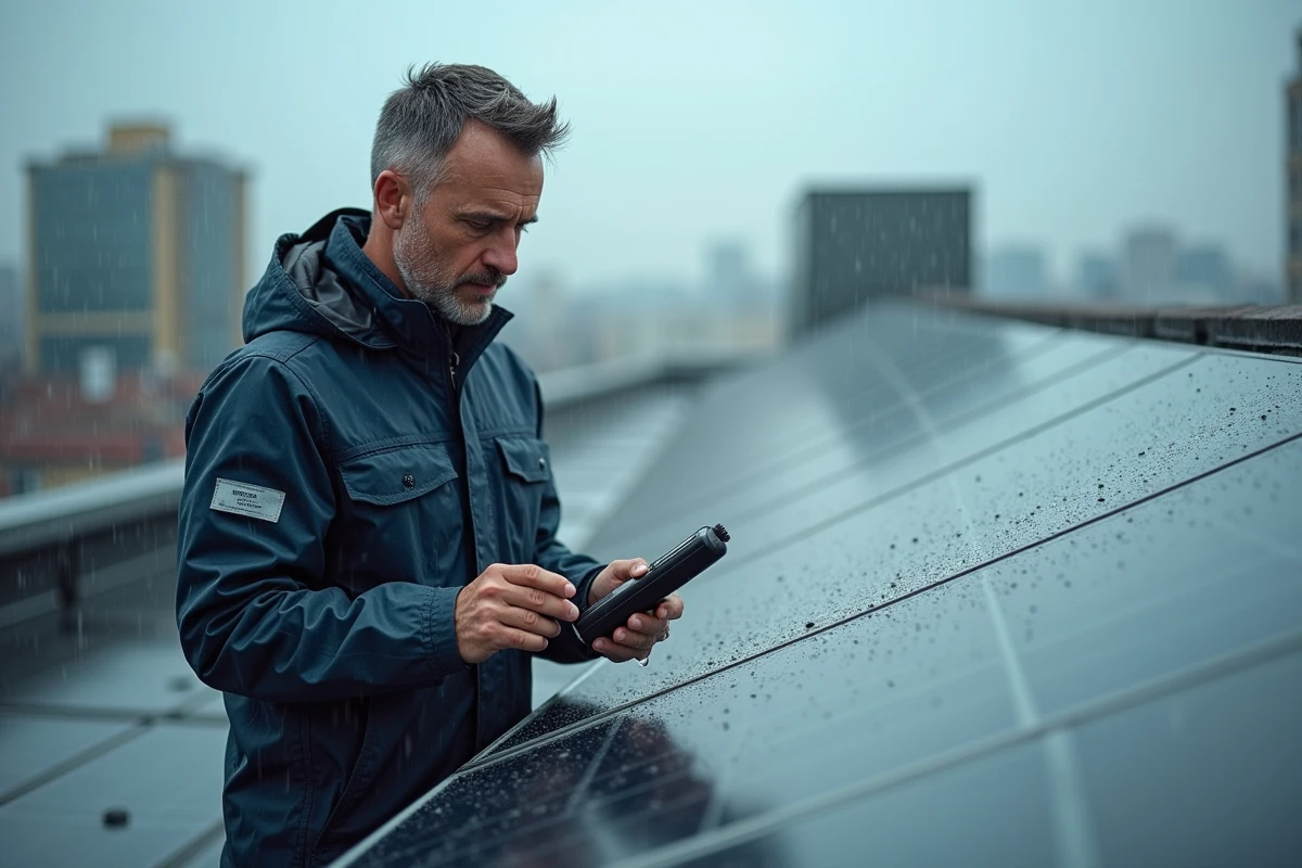 Production d&rsquo;énergie des panneaux solaires sous la pluie